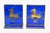 These Interesting looking vintage Chinese gold plated over copper bookends enamel of horses in a rich color of royal blue....