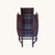 19th Century Large Antique Armchair with High Armrests in Tartan Fabric, 1890s For Sale - Image 5 of 13