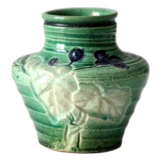 Vintage Green Art Pottery Bud Vase For Sale