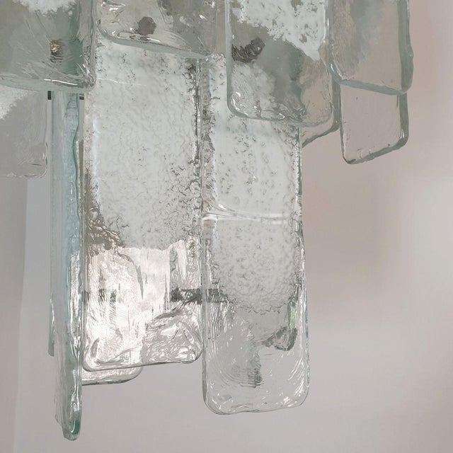 White Murano Glass Chandelier Mazzega Style 1970s For Sale - Image 10 of 12