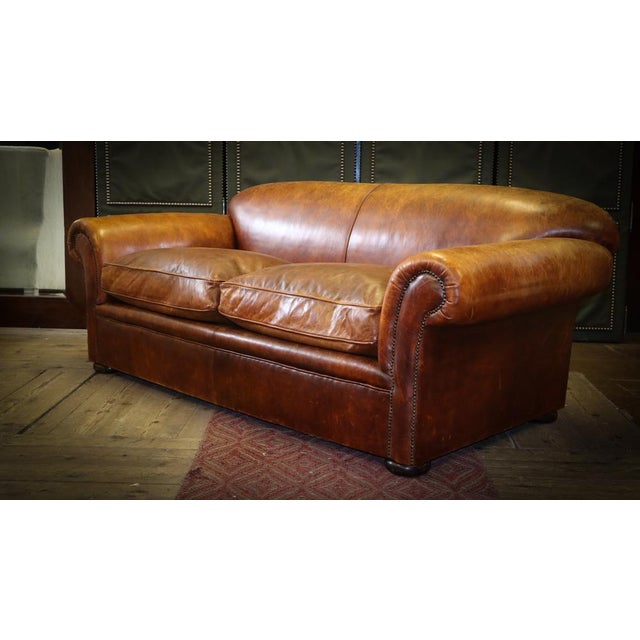 Early 21st Century Large George Smith Two-Seater Club Sofa in Leather, 2010s For Sale - Image 5 of 18