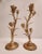 A pair of antique Art Nouveau tulip candle holders to add to a mantle, console or side table.
