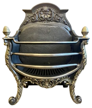 Antique English Rococo Fire Basket, 1895