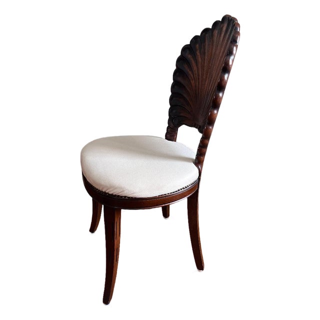 1950s Italian Venetian Shell Back Grotto Dining Chair For Sale