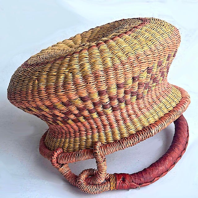 African Bolga Grass Egg Basket For Sale - Image 4 of 12