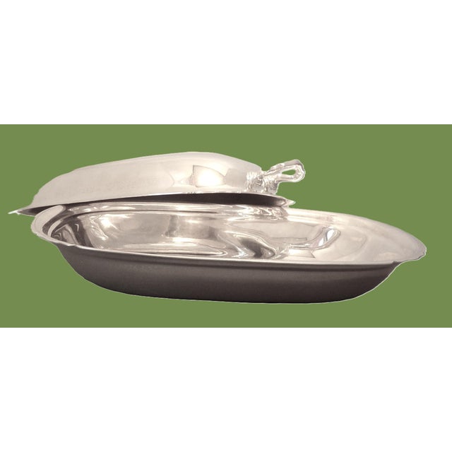 Reed & Barton Silver Plate Mayflower 5001 Covered Casserole Dish / Vegetable Bowl / Serving Dish, Circa 1950 For Sale - Image 6 of 11