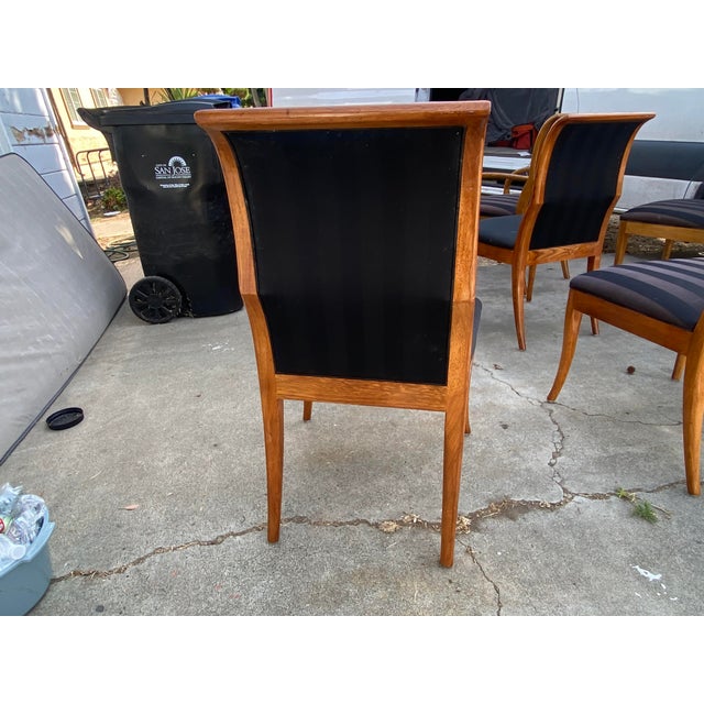 Vintage Maple Fabric Henredon "Triomphe" Dining Chair Set of 8 For Sale - Image 14 of 18