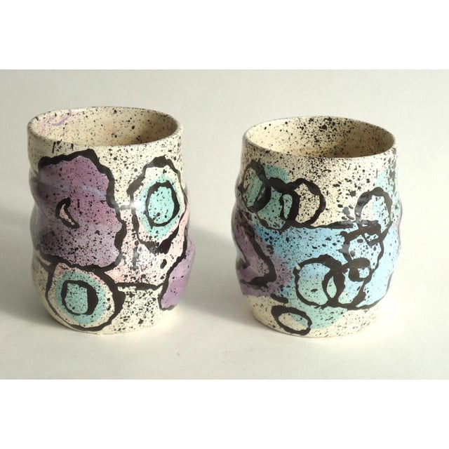 Vintage Babat Memphis Style Studio Ceramic Mugs - a Pair For Sale - Image 4 of 5