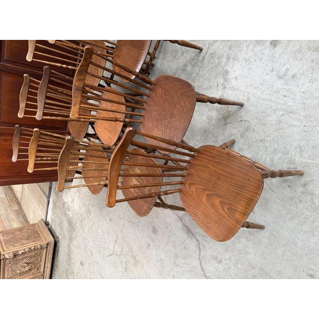 Bistro Chairs in Wood, Set of 10 For Sale - Image 4 of 13