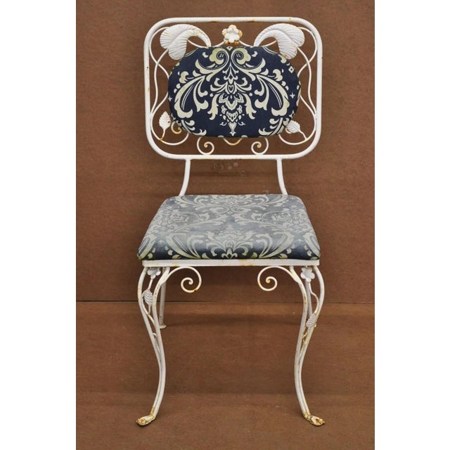 Mid 20th Century Vintage Art Nouveau Style Floral Wrought Iron Garden Dining Chairs - Set of 4 For Sale - Image 12 of 12