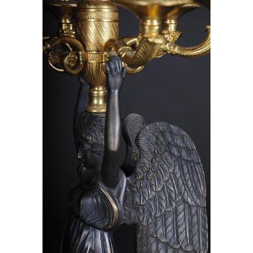 Metal Empire Ceremonial Bronze Candelabras in the style of P. P. Thomire, Set of 2 For Sale - Image 7 of 18