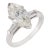 1930s Art Deco Gia 3.19 Carat Old Cut Marquise Diamond Platinum Engagement Ring, Size 4.25 For Sale