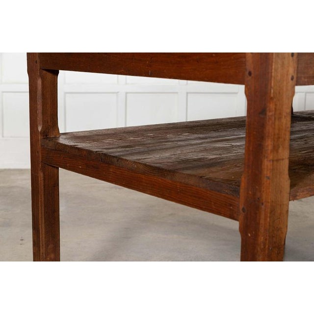 Large Antique English Pine Bakers Worktable, 1890 For Sale - Image 13 of 15