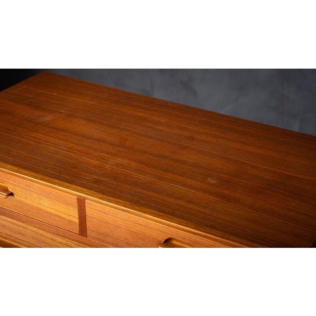 Brown Teak 7-Drawer Chest attributed to Ejvind A. Johansson, 1960s For Sale - Image 8 of 14