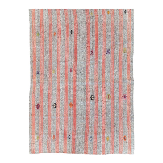 Galerie Shabab Collection Mid-20th Century Handmade Turkish Flat-Weave Kilim Accent Carpet For Sale