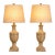 Late 20th Century Belgian French Country Weathered Wood Turned Table Lamps - a Pair For Sale