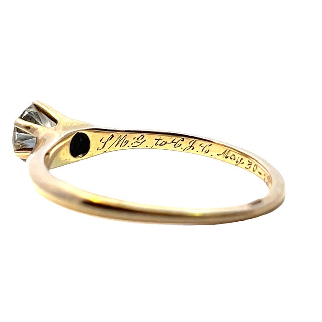 14k Yellow Gold Diamond Wedding Ring, Size 6.25 For Sale In New York - Image 6 of 6
