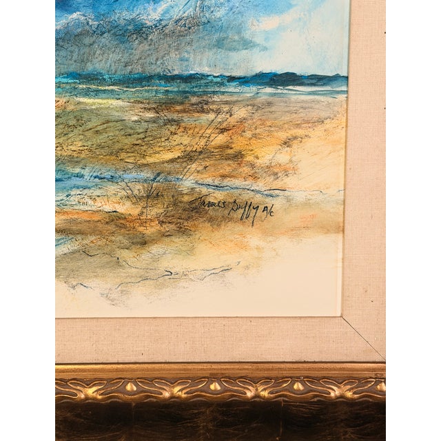 Traditional 1976 Large Framed Coastal Landscape Watercolor by James Duffy (Artist Copy) For Sale - Image 3 of 7