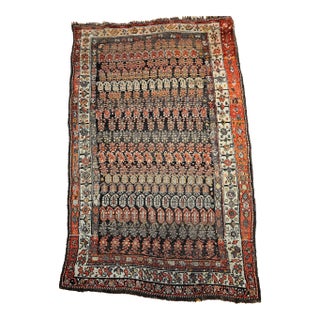 Vintage Persian Malayer Area Rug, Hand-Knotted Wool, Allover Paisley Design For Sale