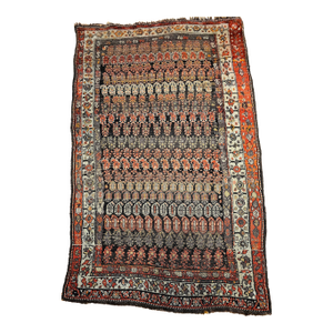 Vintage Persian Malayer Area Rug, Hand-Knotted Wool, Allover Paisley Design