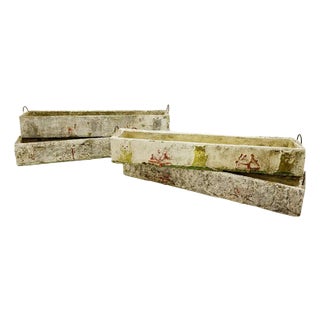 Polychrome Cement Planters by Emile Taugourdeaus, Set of 4 For Sale