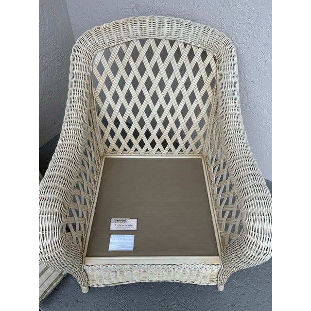 Lane Venture Wicker Antique Ivory Color For Sale In Naples, FL - Image 6 of 7