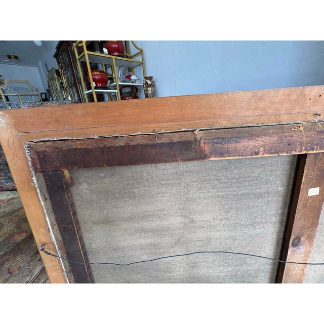 Wood Antique 19th Century British Oil Painting “The Ford, Varaley Woods” by H. Pope For Sale - Image 7 of 12