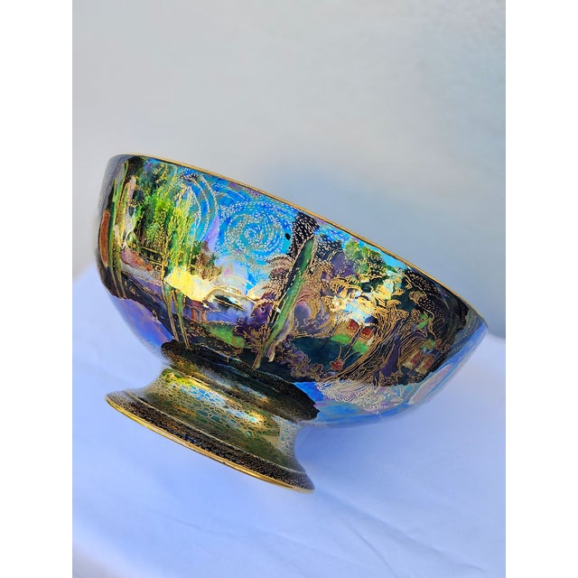 Antique Wedgwood Fairyland Lustre Bone China Punch Bowl For Sale - Image 9 of 12