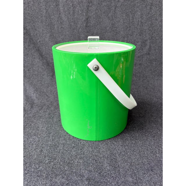Mid 20th Century Mid Century Modern Lime Green Vinyl & Lucite Ice Bucket For Sale - Image 18 of 18