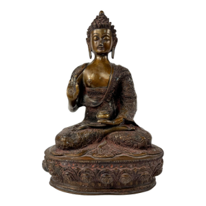 Late 20th Century Vintage Vitarka Mudra Pose Bronze Buddha
