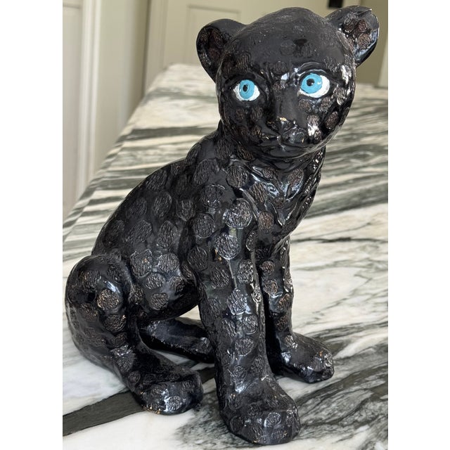 Vintage Studio Art Black Leopard Figure For Sale - Image 16 of 18