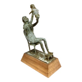 Mid Century Modern Mother and Child Sculpture Attributed to Samuel Urbach For Sale