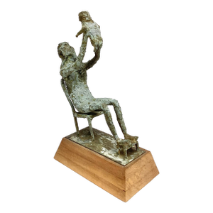 Mid Century Modern Mother and Child Sculpture Attributed to Samuel Urbach