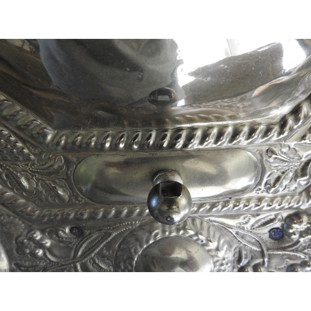 19th Century Dutch Revival Repoussé Brass Octagonal Wall Plaques - A Pair For Sale - Image 9 of 14