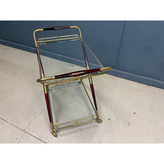 Vintage Italian Serving Trolley by Cesare Lacca, 1950s For Sale - Image 11 of 12