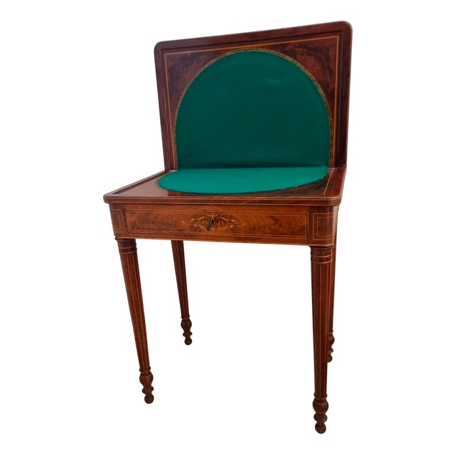 Charles X Game Table in Maple and Mahogany with Inlays, 1820 For Sale