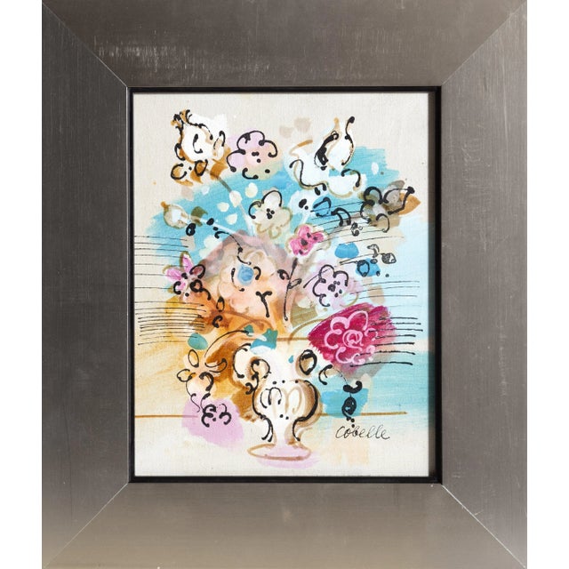 Charles Cobelle, "Vase With Flowers", Acrylic Still Life Painting For Sale