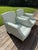 Pair of Clayton Lounge Chairs by Howard Chairs Ltd. with Custom Slipcovers A distinctive pair of Clayton lounge chairs by...