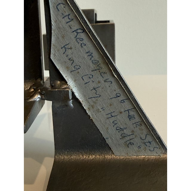 Abstract Steel Sculpture, Postmodern, 1975, Hard Lines, Signed For Sale - Image 11 of 12