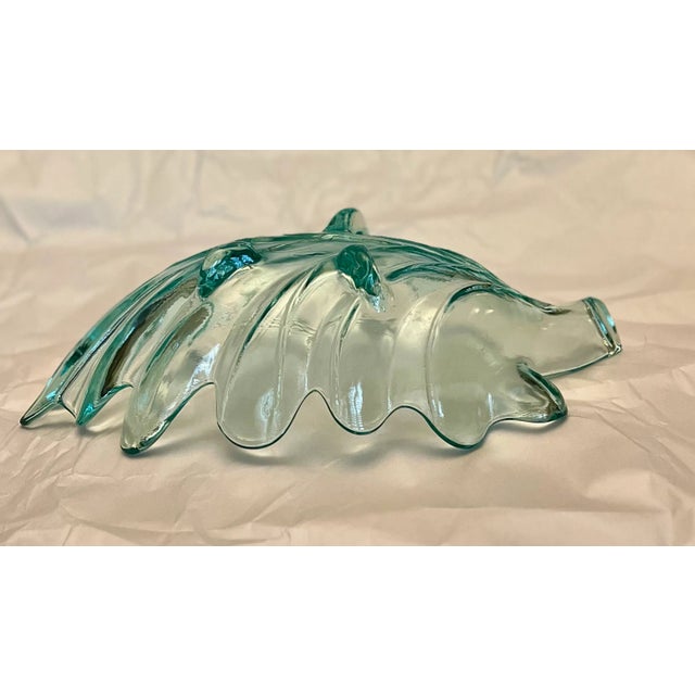 Mid 20th Century Mid 20th Century Art Glass Leaf Bowl For Sale - Image 5 of 9