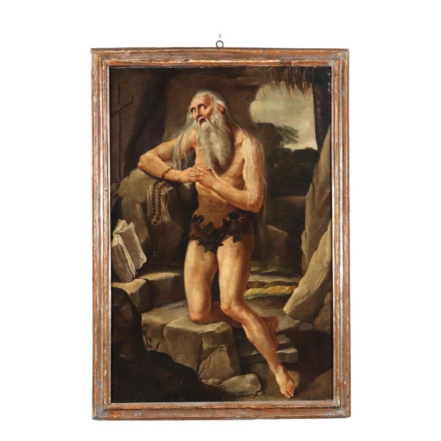 Unknown, Saint Onofrio Penitent, 1600s, Oil on Canvas, Framed For Sale