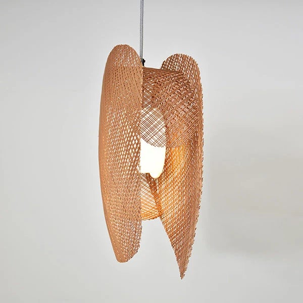Freeform by Oggetti Handwoven Pendant Light, Blush, Medium For Sale In Miami - Image 6 of 11