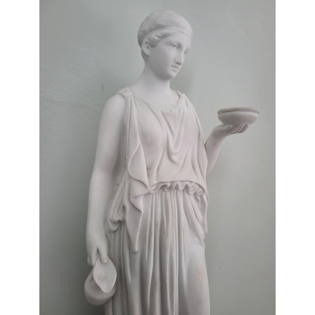 Mid-Century Modern Vintage Biscuit Porcelain Figurine of Hebe After Bertel Thorvaldsen, 1960s For Sale - Image 3 of 5