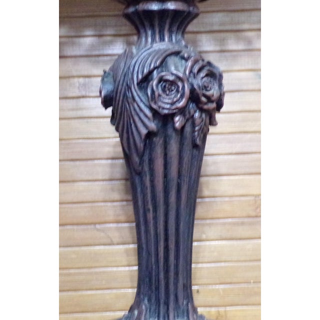 Brown Vintage Cheyenne Victorian Stye Accent Lamp - Resin Base, Filigree/Green Felt Shade For Sale - Image 8 of 15