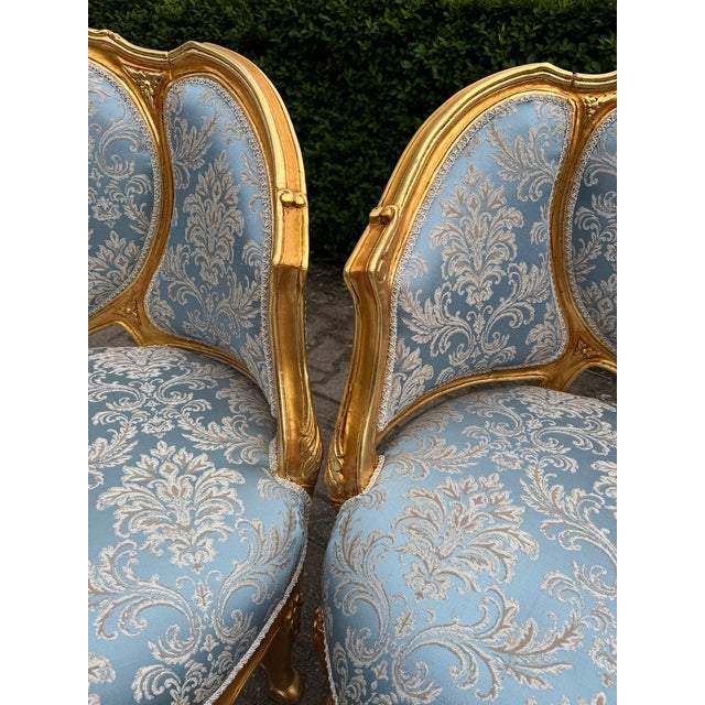 1940 European Louis XVI Gold Beech Sofa Set - 3 Pc For Sale - Image 17 of 18