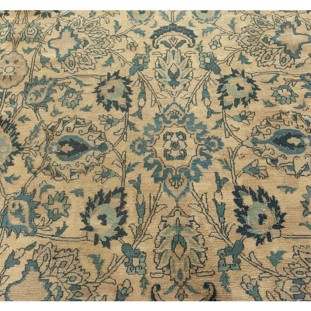 Early 20th Century Fine Antique Persian Meshad Handmade Wool Rug For Sale - Image 5 of 6