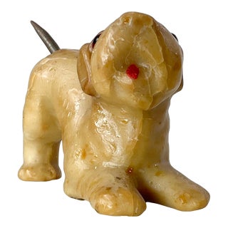 1940s Folk Art Vintage Dog Castile Soap Sculpture Carving For Sale