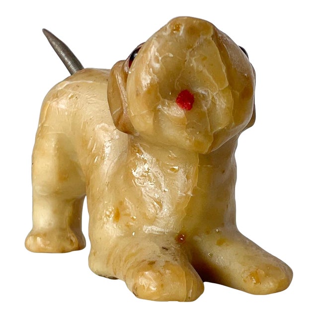 1940s Folk Art Vintage Dog Castile Soap Sculpture Carving For Sale
