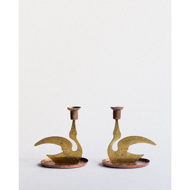 1960s Scandinavian Brass Bird Candleholders, 1960s, Set of 2 For Sale - Image 5 of 5