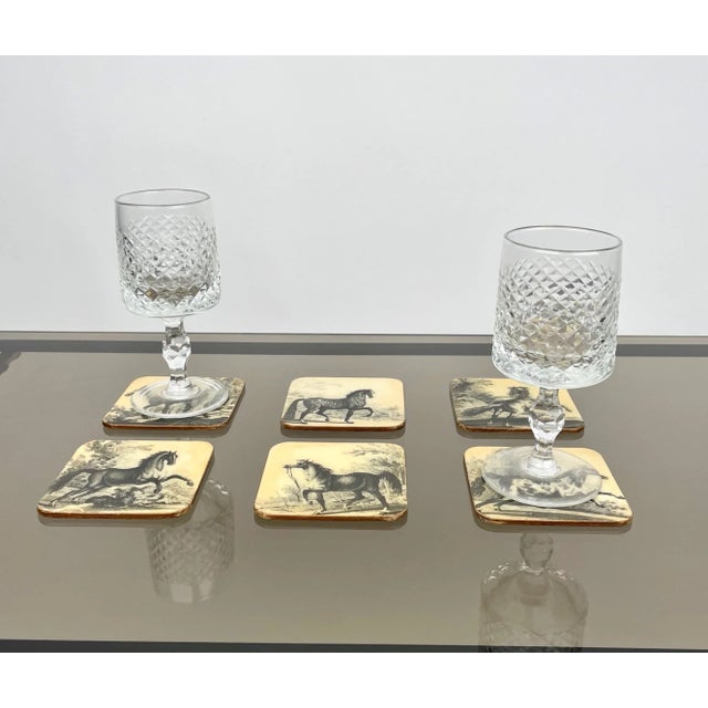 Lacquered Wood Horse Coasters, Italy, 1950s, Set of 6 For Sale - Image 9 of 18